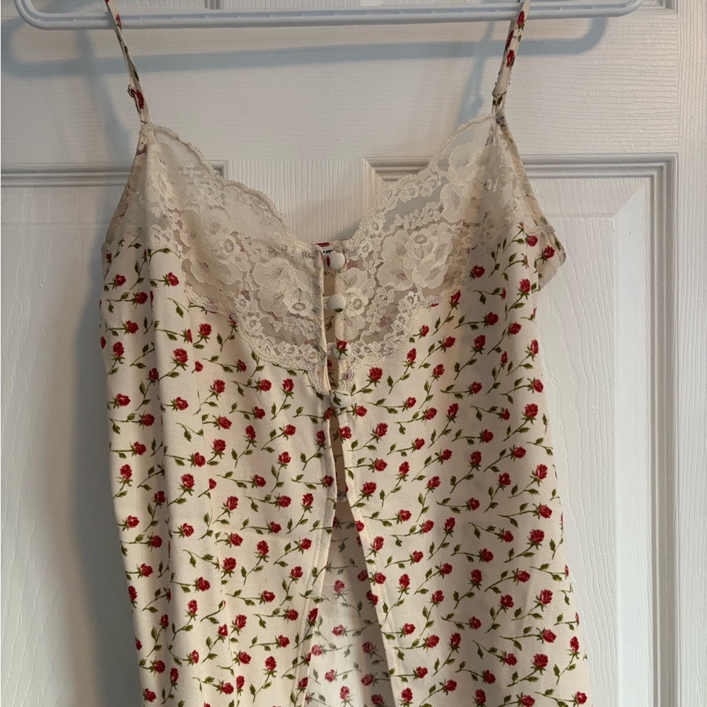 Reformation Floral Lace-Trimmed Camisole